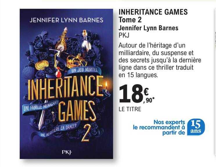 inhéritance games tome 2 - jennifer lynn barnes pkj