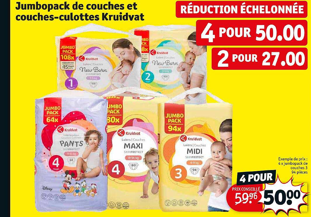 jumbopack de couches et couches-culottes kruidvat