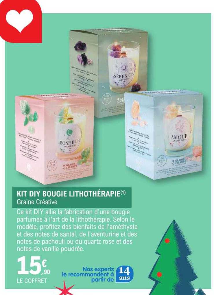 kit diy bougie lithothérapie graine créative