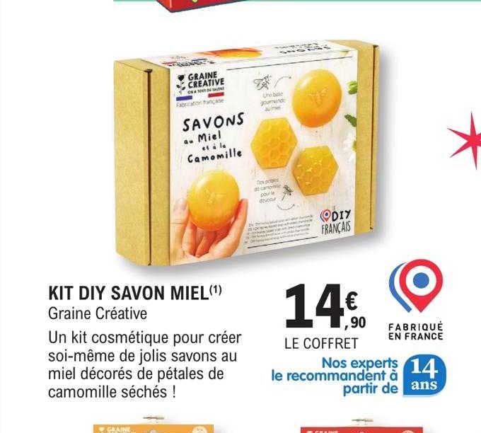 kit diy savon miel graine créative