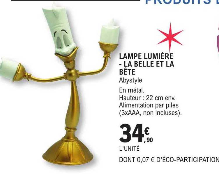 Lampe Lumière - La Belle Et La Bête