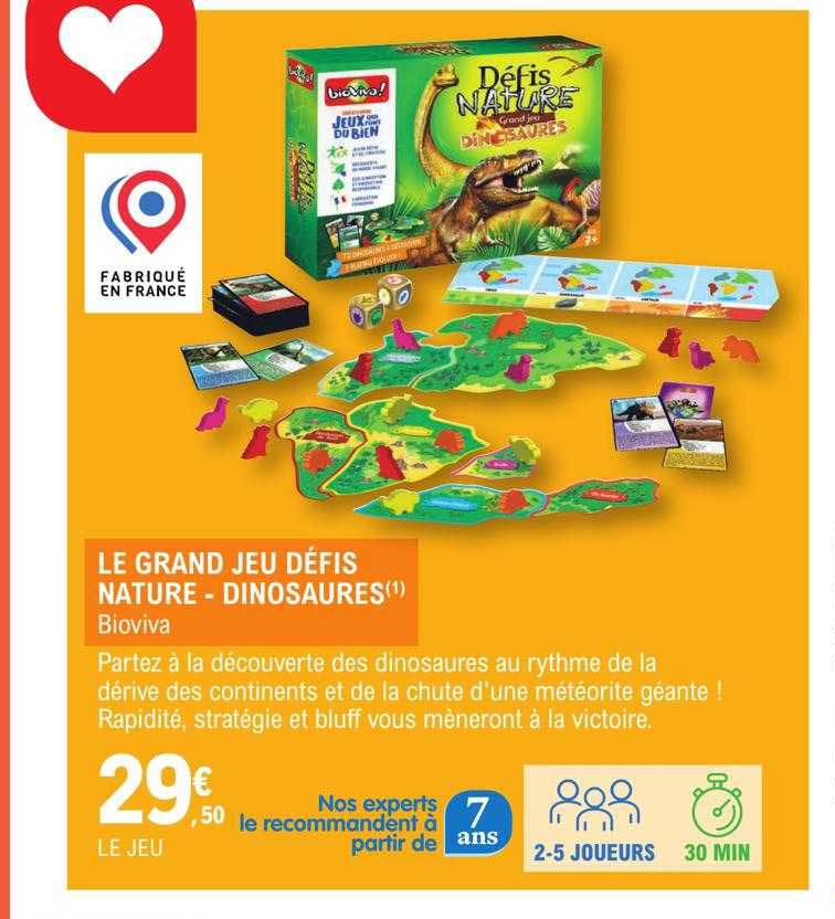 le grand jeu défis nature - dinosaures bioviva