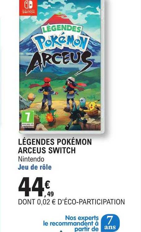 légendes pokémon arceus switch nintendo