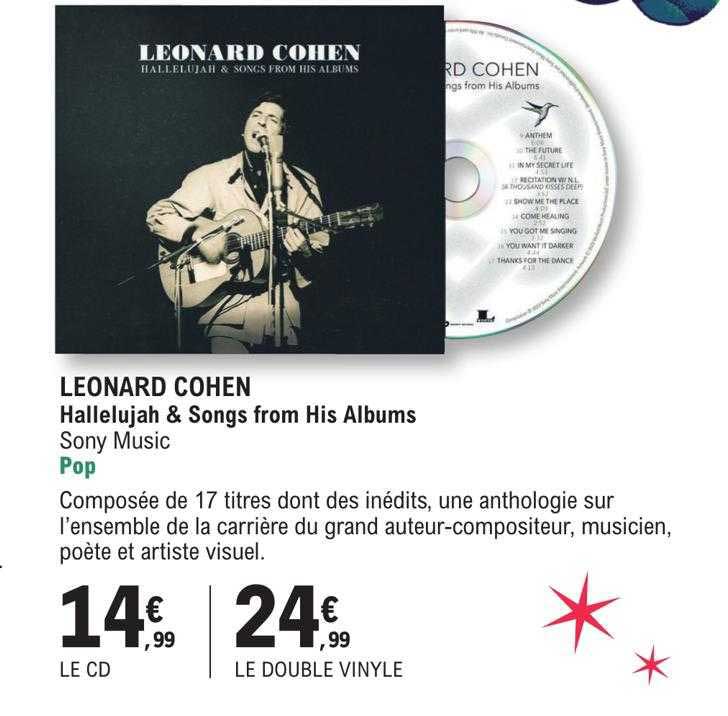 leonard cohen - hallelujah & songs from his albums