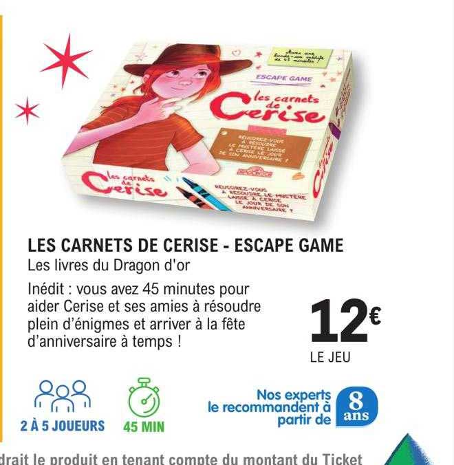 les carnets de cerise - escape game les livres du dragon d'or