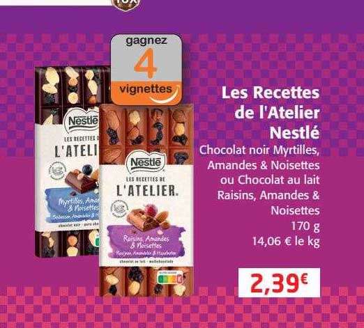 les recettes de l'atelier nestlé