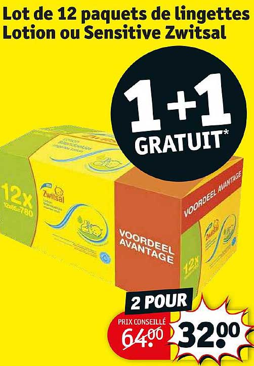 lot de 12 paquets de lingettes lotion ou sensitive zwitsal