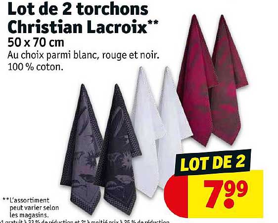 lot de 2 torchons christian lacroix