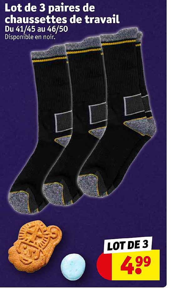 Lot De 3 Paires De Chaussettes De Travail