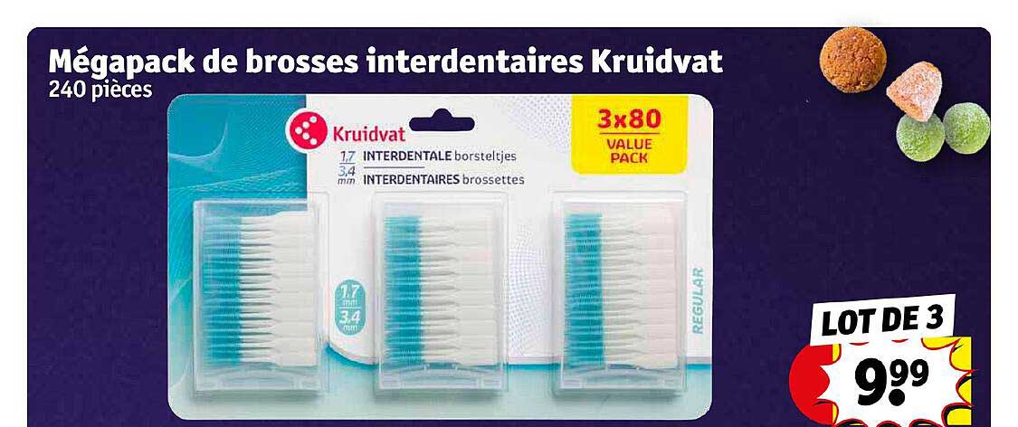 mégapack de brosses interdentaires kruidvat
