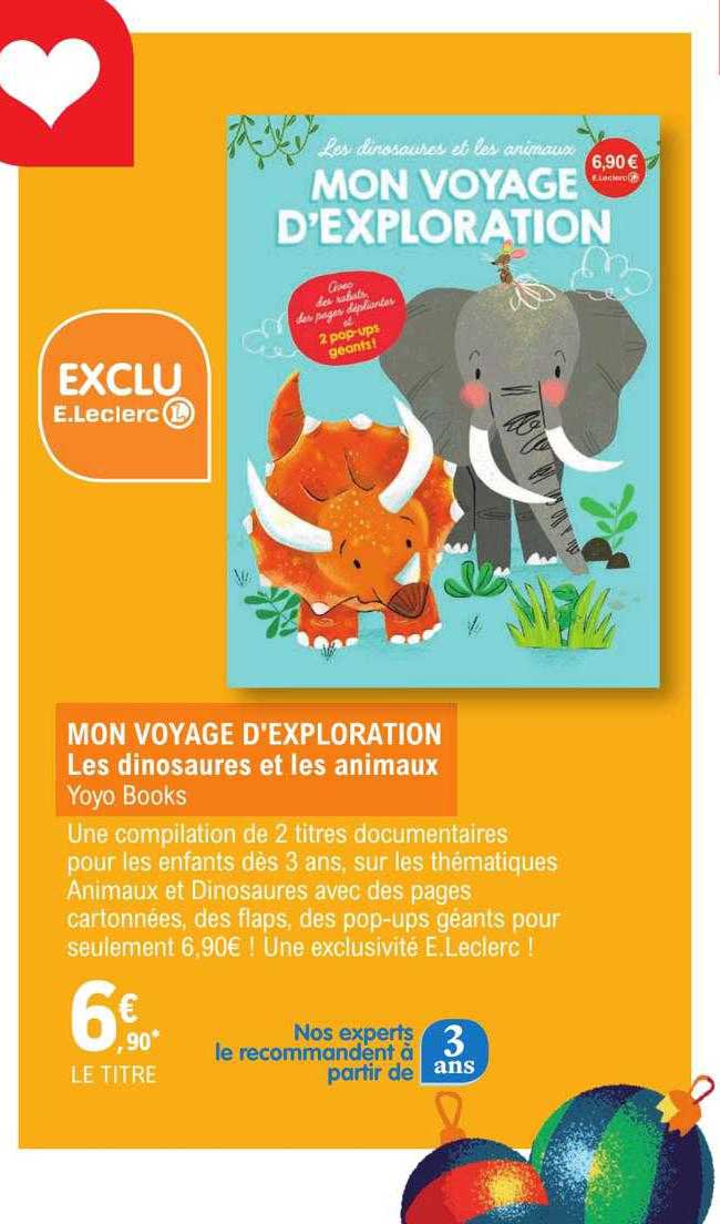 mon voyage d'exploration les dinosaures et les animaux yoyo books