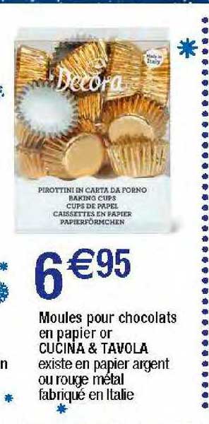 moules pour chocolats en papier or cucina & tavola