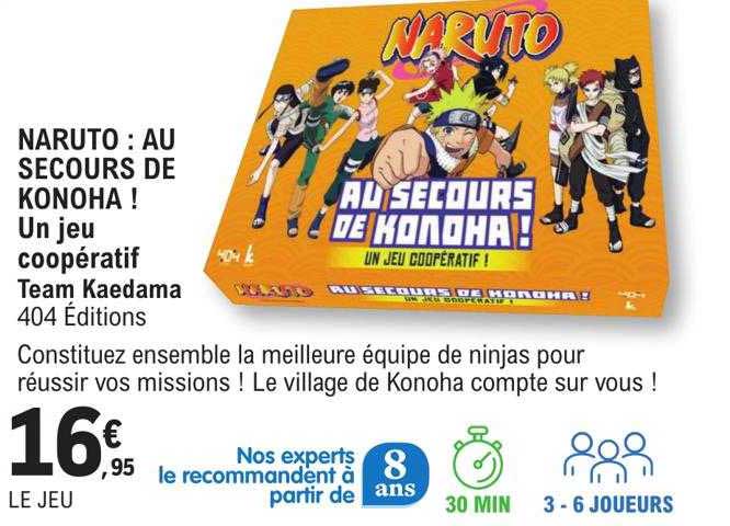 naruto : au secours de konoha! un jeu coopératif team kaedama