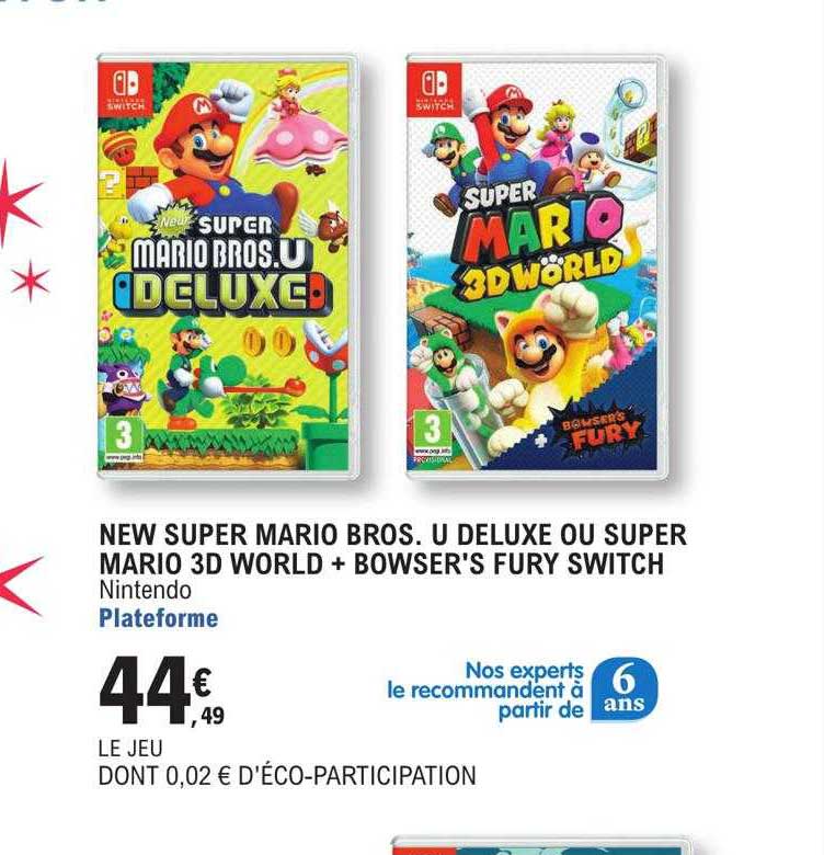 new super mario bros. u deluxe ou super mario 3d world + bowser's fury switch nintendo