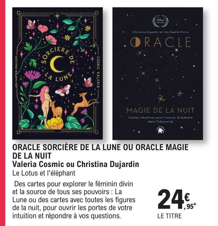 oracle sorcière de la lune ou oracle magie de la nuit - valerie cosmic ou christina dujardin