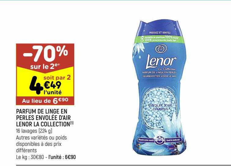 parfum de linge en perles envolée d'air lenor la collection