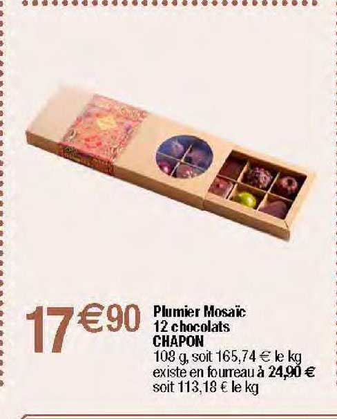 plumier mosaïc 12 chocolats chapon