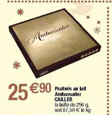 pralinés au lait ambassador cailler