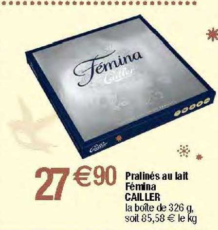 pralinés au lait fémina cailler
