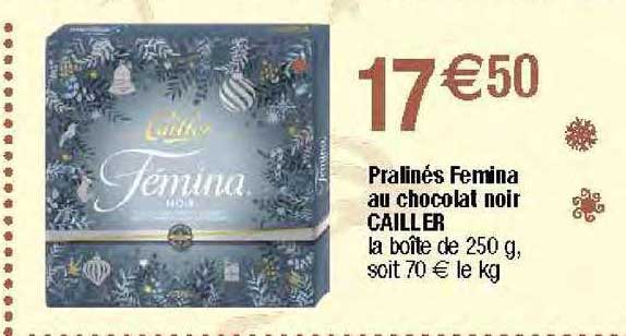 pralinés femina au chocolat noir cailler