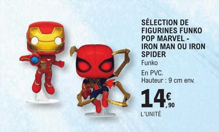 sélection de figurines funko pop marvel - iron man ou iron spider funko