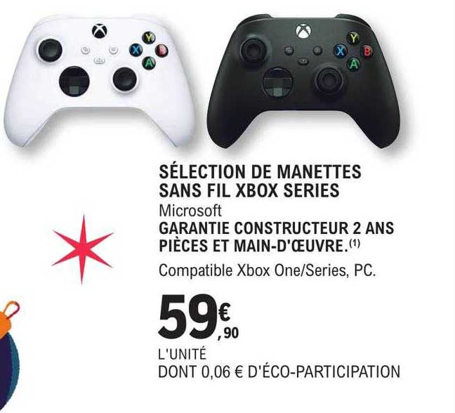 sélection de manettes sans fil xbox séries microsoft