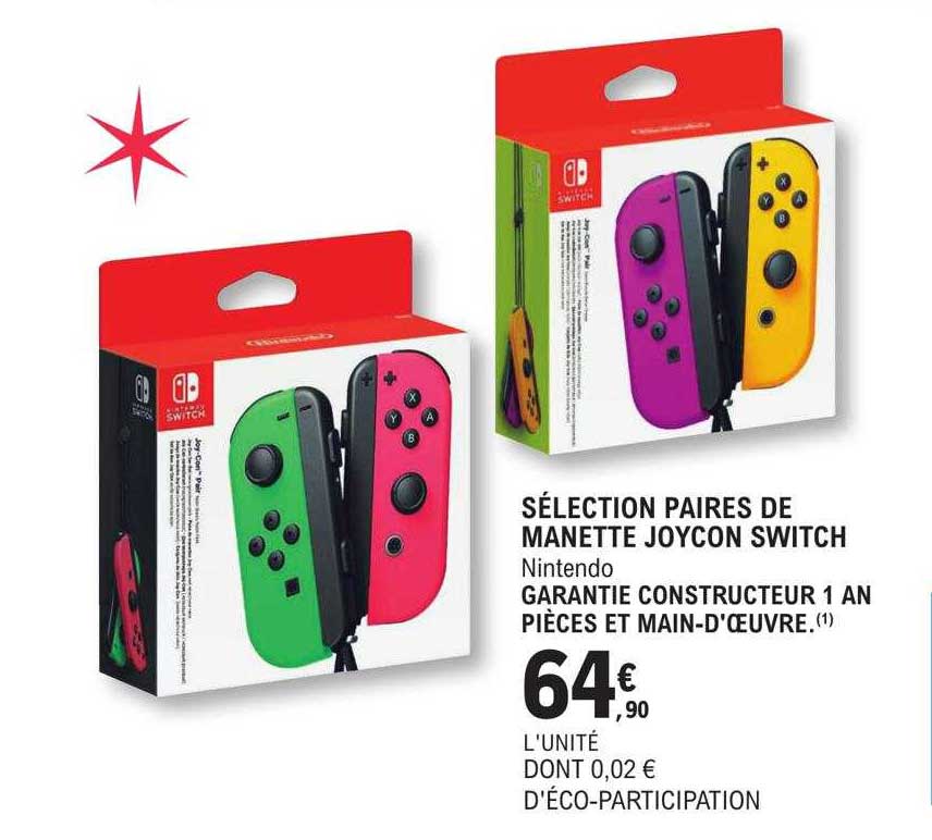 Sélection Paires De Manette Joycon Switch Nintendo