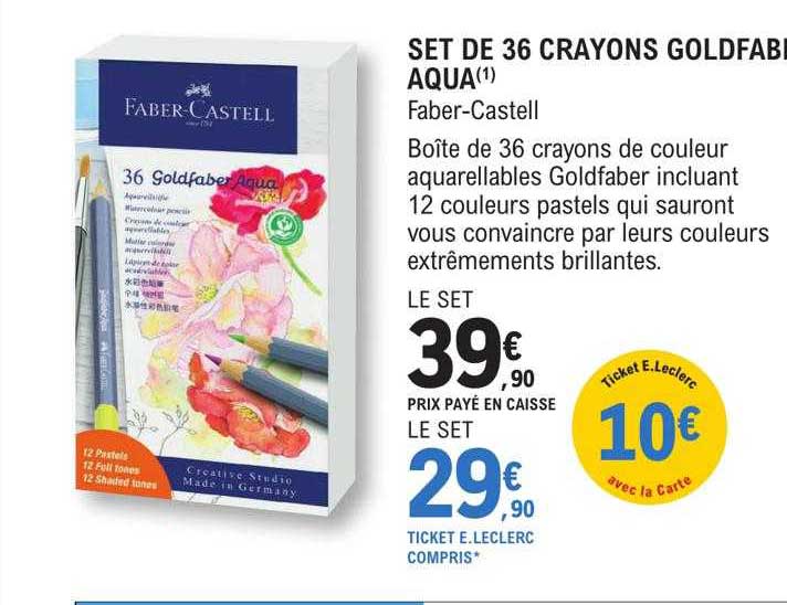 set de 36 crayons goldfaber aqua faber-castell