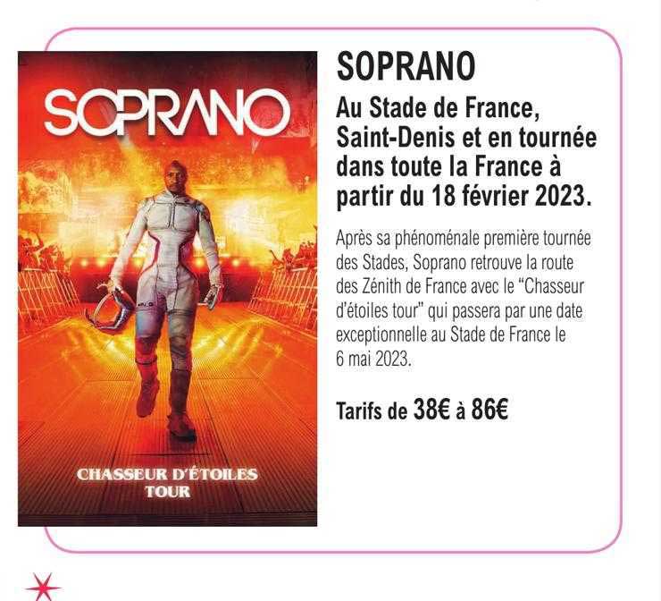 soprano "chasseur d'étoiles tour"