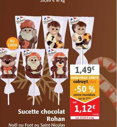sucette chocolat rohan
