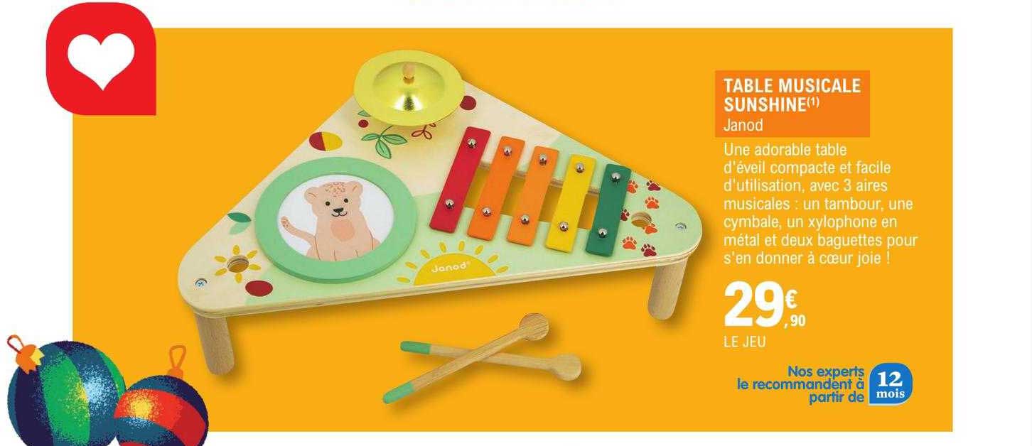 table musicale sunshine janod