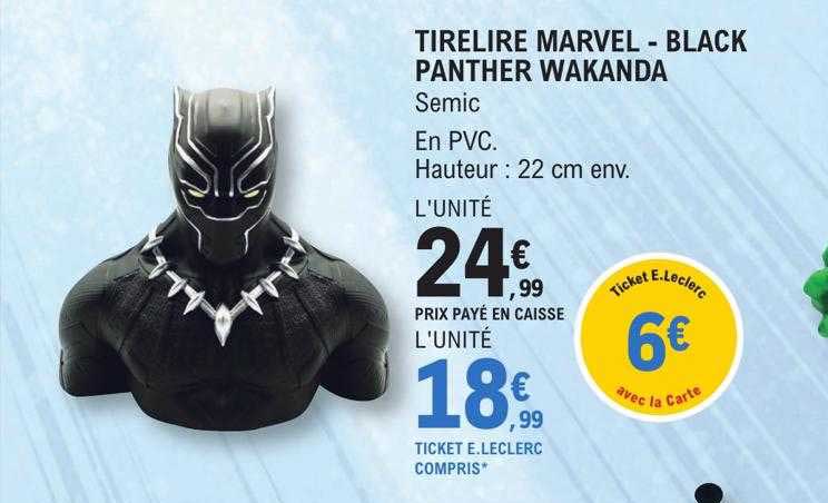 tirelire marvel - black panther wakanda semic