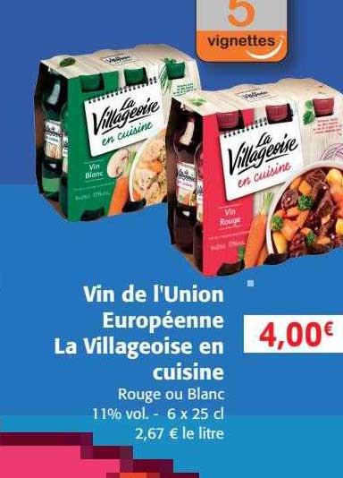 vin de l'union européenne la villageoise en cuisine