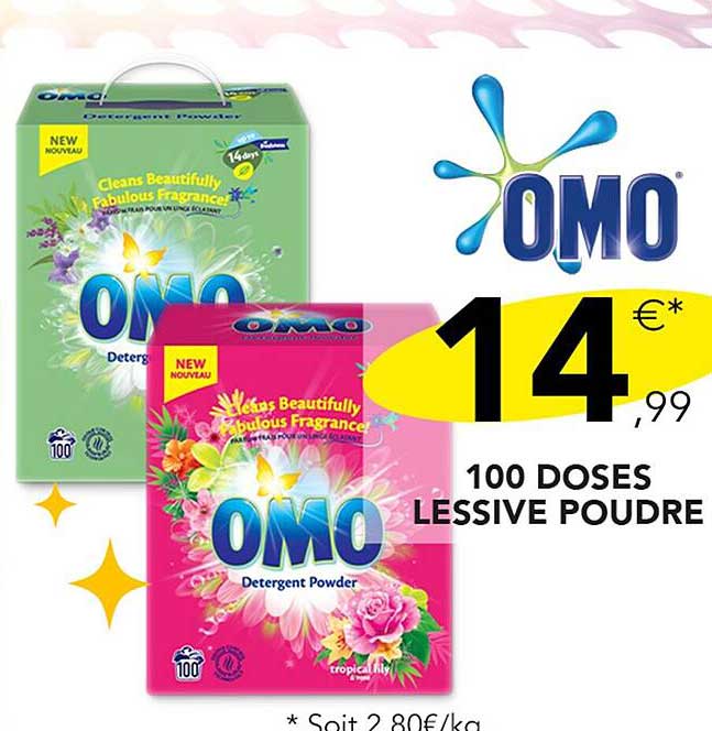 100 Doses Lessive Poudre Omo