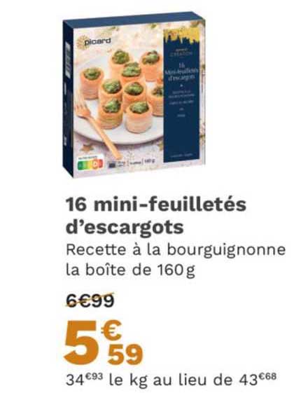 16 mini-feuilletés d'escargots