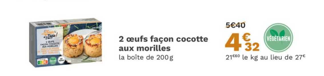 2 œufs façon cocotte aux morilles