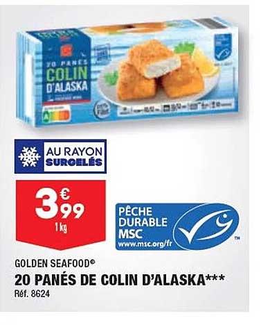 20 Panés De Colin D'alaska Golden Seafood
