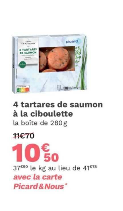 4 tartares de saumon à la ciboulette