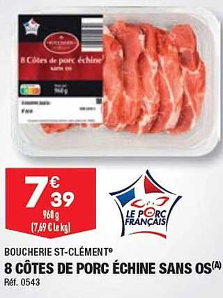 8 Côtes De Porc échine Sans Os Boucherie St-clément