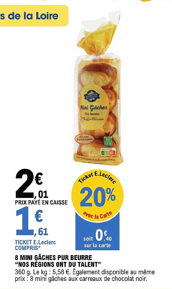 8 minis gâches pur beurre "nos régions ont du talent"