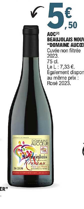 aoc beaujolais nouveau "domaine aucœur"