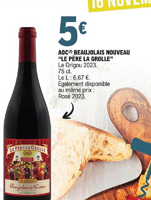 aoc beaujolais nouveau "le père la grolle"