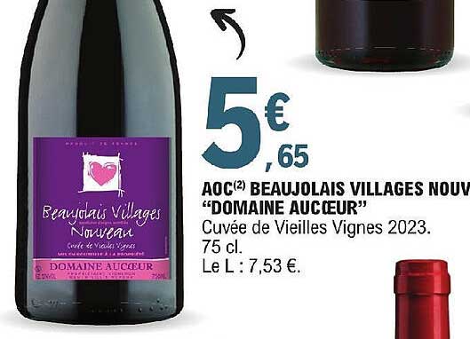 aoc beaujolais villages nouveau "domaine au cœur"