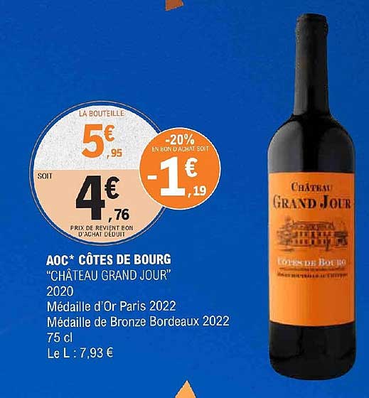 aoc côtes de bourg "château grand jour"