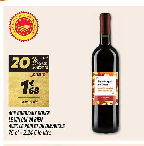 aop bordeaux rouge le vin qui va bien avec le poulet du dimanche