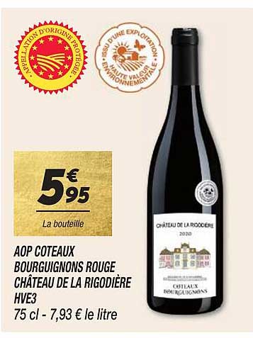 aop coteaux bourguignons rouge château de la rigodière hve3