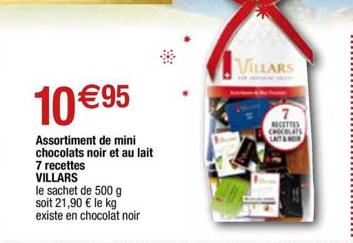 Assortiment De Mini Chocolats Noir Et Au Lait 7 Recettes Villars