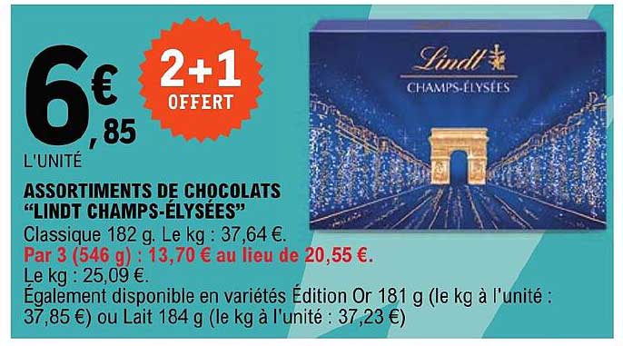 Assortiments De Chocolats Lindt Champs-élysées