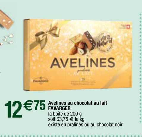 avelines au chocolat au lait favarger