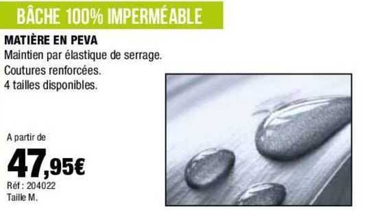 bâche 100% imperméable matière en peva